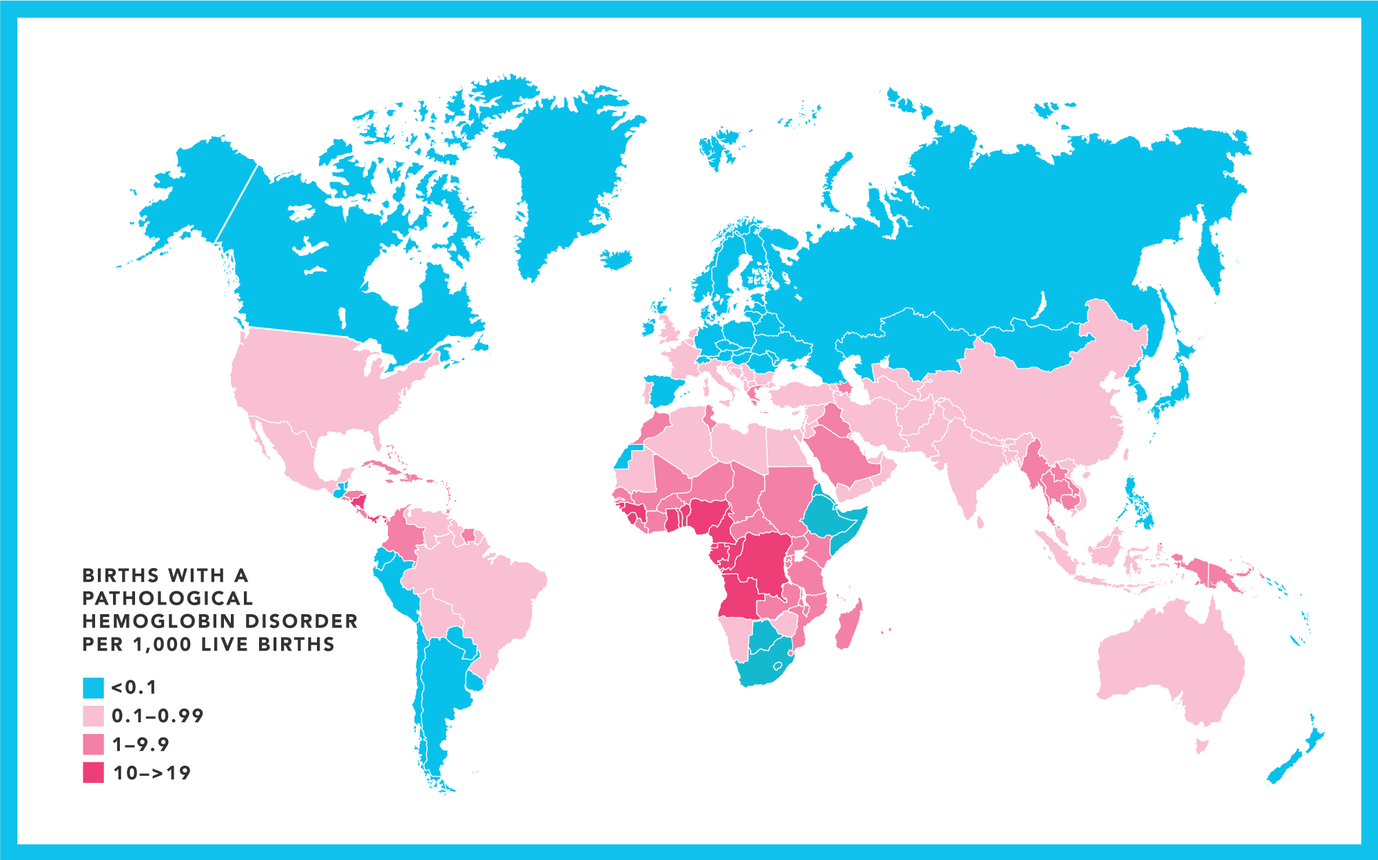 Map of Births with a Pathological Hemoglobin Disorder